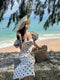 Polka Dot Double Removal Straps Hollow Out Maxi Dress
